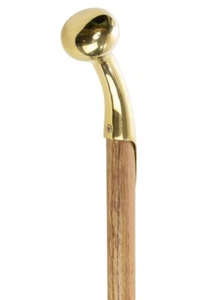 Wooden walking stick with brass handle, unique walking cane for elderly gift - Picture 1 of 5