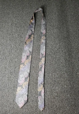 Corbata de diseñador THE BIG KNOT Steven Land 100 % seda negra blanca gris Foto 1 de 4