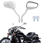 Chrome 8mm/10mm Motorcycle Claw Skull Skeleton Rearview Side Mirrors For Honda