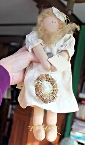 Vintage 1992 Cottagecore Shabby Primitive Collectable Creaations Angel Handmade - Picture 1 of 10