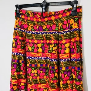 Vintage Lanz Originals 70s Maxi Skirt Neon Colors 25” Waist Small Med - Picture 1 of 9