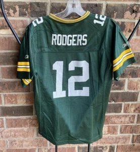 NFL Green Bay Packers Aaron Rodgers 12 Reebok Green Jersey Girls XL 16 - Picture 1 of 17