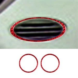 2Pcs Air Outlet Ring Frame Trim Panel Carbon Fiber For Acura TSX 2003-2008 RED - Picture 1 of 11