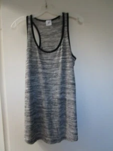 CAbi Horizontal Tank Top 3085 Racer Back Heather Gray Black Scoop Neck Sz S GUC - Picture 1 of 5