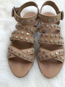 Loeffler Randall Women's Karin Studded Suede Flat Sandals Retail $295 size 7 - Picture 1 of 12