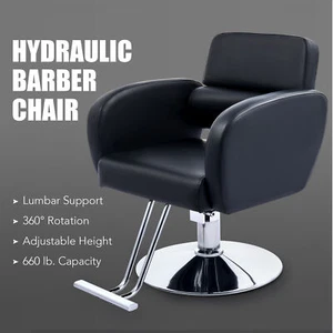 Classic Adjustable Styling Salon Barber Chair 360° Swivel Hairdressing Chair UK - Picture 1 of 8
