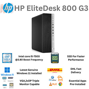 Fast Desktop PC 7thGen Core i5 HP EliteDesk 800G3 SFF 32GB RAM 1TB SSD Windows11