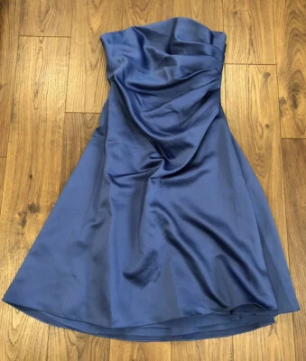 Alfred Angelo Blue Strapless Dress Size 4 Small S Bridesmaid LB-FE3001 - Image 1 of 4
