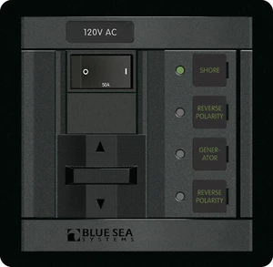 Blue Sea Marine 120V 50A 2 Source Electrical Source Power Selector Switch Panel - Picture 1 of 3