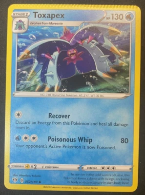 Toxapex 052/189 - Pokemon TCG - Darkness Ablaze - Misprint Miscut CRIMPED - Image 1 of 2