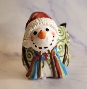 Yankee candle tea light votive snowman christmas tabletop holder - Picture 1 of 8