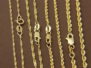 14k Gold Solid Rope Chain Wave chain real gold chain - Picture 1 of 11