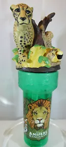 1999 Drinkworks Disney's Animal Kingdom Leopard Souvenir Refillable Cup w/Straw - Picture 1 of 8