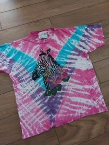 Vintage Tye Dyed Tompson Downs California Zebra T Shirt Top L - Picture 1 of 7