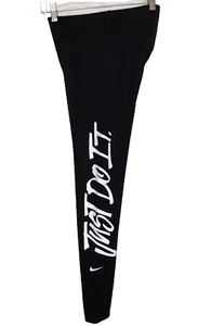 Nike Pro Dri-Fit Mujer Just Do It Deletrear Leggings S Negro 26" Bolsillo entrepierna - Imagen 1 de 7