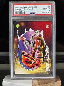 1992 MARVEL UNIVERSE SERIES 3 DAREDEVIL & BLACK WIDOW #93 PSA 10 GEM MINT POP 12 - Picture 1 of 6