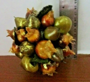 BEAUTIFUL Round Ball CHRISTMAS ORNAMENT Made from NUTS~4" Diameter - Picture 1 of 2