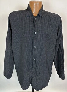 Vintage 90s POLO Ralph Lauren Pyjama Top S/M Faded Black Windowpane Check FLAW - Bild 1 von 12