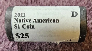 2011 D Native American Original U.S. Mint Wrapped Roll of 25 Dollar Coins - Picture 1 of 1