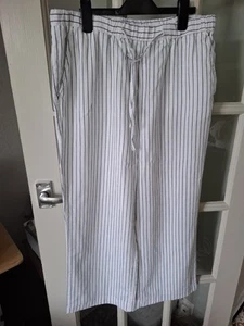 Ladies Linen Blend Summer Trousers Size 16 - Picture 1 of 4