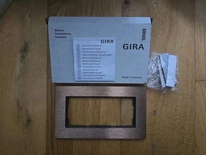 Marco de placa frontal de 2 velocidades Gira Esprit sin barra transversal 100238 bronce - Imagen 1 de 4