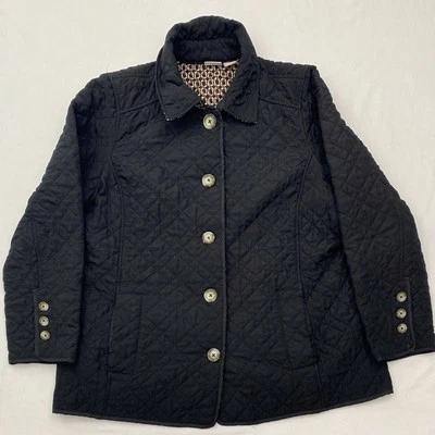 Chicos Quilted Jacket Womens 3 XL Black Button Up Pockets Lightweight Classic - Image 1 of 4