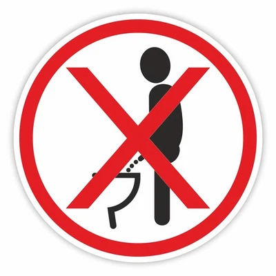 Toiletten-Aufkleber Bitte im Sitzen pinkeln I Ø 9,5 cm I hin_298 - Bild 1 von 4