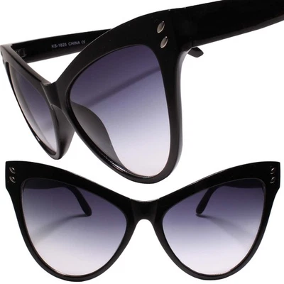 Mujeres Hermosas Gafas de sol de lujo elegantes exóticas elegantes negras de gran tamaño ojo de gato Foto 1 de 4