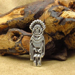 Sterling Silver Early Morning Singer Kachina Pin/Pendant - Picture 1 of 4