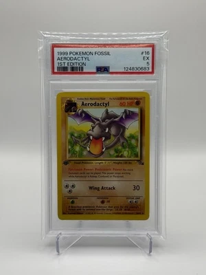 1999 POKEMON FOSSIL 1ST EDITION #16 AERODACTYL PSA 5 SLAB - Image 1 of 4