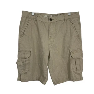 Paradise Collection Linen Blend 10" Cargo Shorts Mens size 32 Beige Hawaiian - Picture 1 of 8