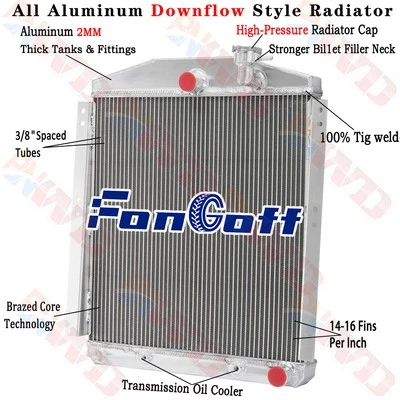 3 Row Radiator For 1948-54 Chevy/GMC Truck 3100 3600 3800 3900 3.8L 4.3L L6 3.7L - Image 1 of 4