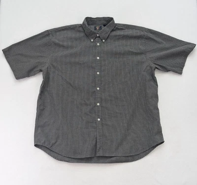Arrow Men's Shirt Size XXL Gray Plaid Textured Short Sleeve Button Up - Image 1 of 4