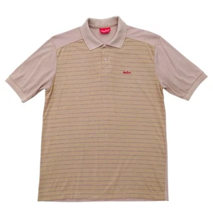 Vtg 1980’s Rawlings Activewear Mens M/L Polo Shirt Striped Single Stitch Beige - Picture 1 of 9