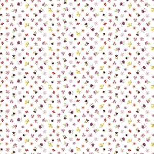 Summer Garden Digital Ditsy Y4523-1 White Claudia Bianchi Fabric BTHY - Picture 1 of 3