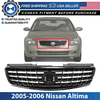 Nuevo conjunto de rejilla carcasa cromada pintada gris oscuro para Nissan Altima 2005-2006 Foto 1 de 4