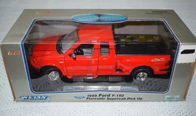 Welly 1999 Ford F-150 Flareside Supercab Red Pick Up 1:18 Scale Die-Cast NOS #24 - Image 1 of 4
