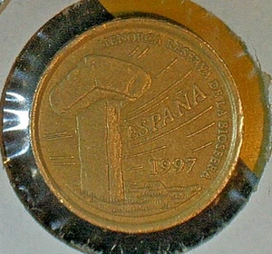 WORLD COIN SALE-1997 SPAIN 5 PESETA--ALUM./BRONZE COMPOSITION COIN-KM#981 - Picture 1 of 3