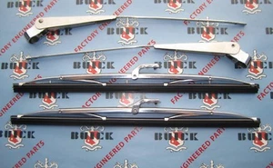 1954-1956 Buick Windshield Wiper Arms & Blades | Matched Pair | Stainless Steel - Picture 1 of 5