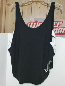 Under Armour Women's heatgear Black/white Side Strap tank XL 1320626-001 - Picture 1 of 3