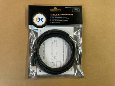 Cable Matters 6ft Mini DisplayPort Cable in Black, gold plated,101008-Black-  - Image 1 of 2