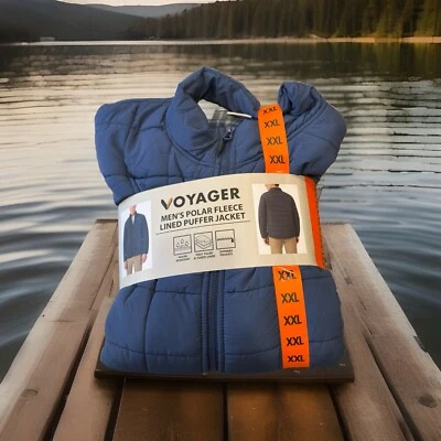 Chaqueta acolchada Voyager para hombre polar forrada de brezo (azul marino XXL) NUEVA CON ETIQUETAS Foto 1 de 4