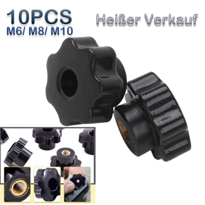 10x Sterngriff-Mutter M6/M8/M10 Sternmutter Rändelmutter-Flügelmutter Sterngriff - Bild 1 von 4