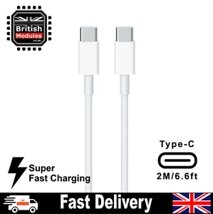 Cable USB C a C para Apple iPad Macbook Samsung Galaxy Cable de carga Cable de sincronización 2M - Imagen 1 de 5