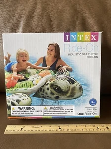 INTEX Jumbo Sea Turtle inflatable Ride-On Pool Toy ~ 75”x67”~ Water Toy - Picture 1 of 3