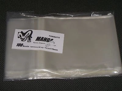 100 BUSTE W.R. FORMATO MANGA (NARUTO DRAGONBALL JO JO) 125X178 - NUOVE