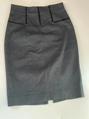 Falda Lápiz Arden B Talla 2 Cintura Alta Costura Negra Algodón Mezcla Poli Forrada Lunares Foto 1 de 4