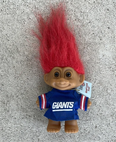 Vintage 90's Russ NFL NY Football New York Giants Good Luck Troll Figure New Cover
