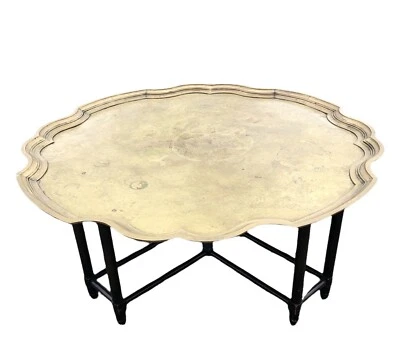 Mesa de centro de latão estilo regência Hollywood final do século XX bandeja superior - Imagem 1 de 4