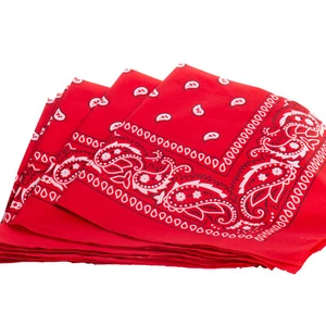 Classic Paisley Design Cowboy Square Polyester Bandana, Red, One-Size 20" - Picture 1 of 3